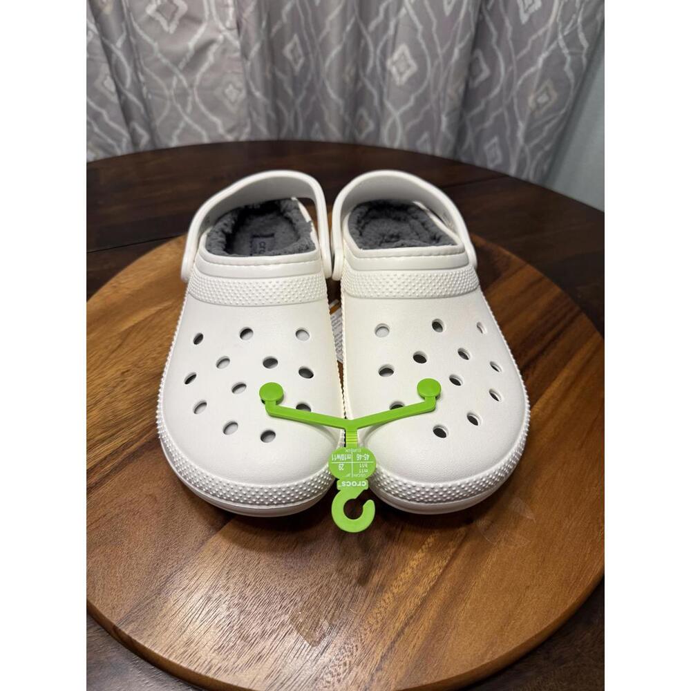NWT Men's Crocs White Classic Fleece Lined Clog Men's Size 11